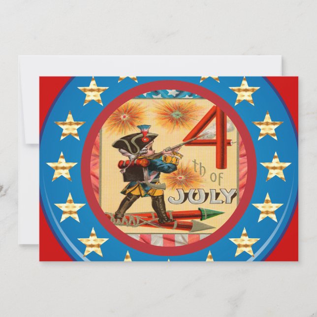 4:e juli-inbjudan till part inbjudningar (Framsida)