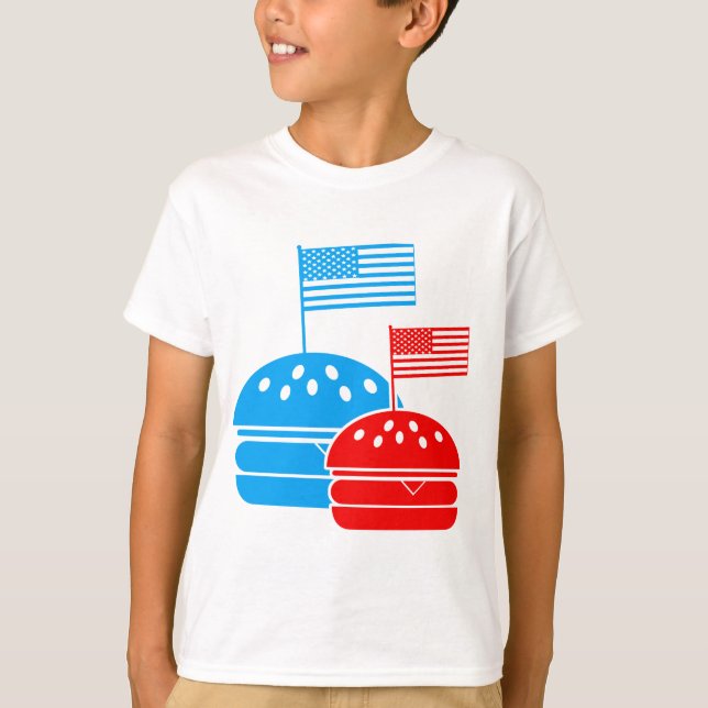 4:e juli - Independence day - American Flagga Burg T Shirt (Framsida)