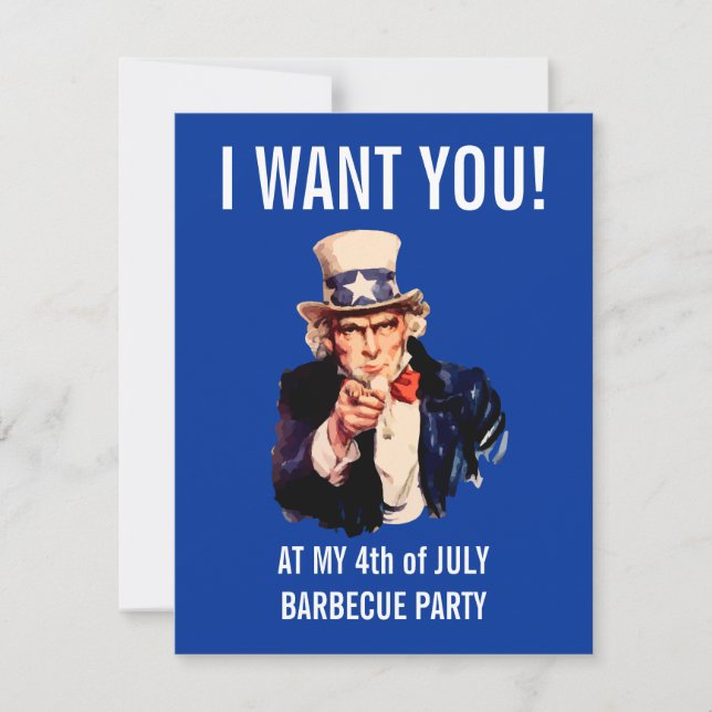 4:e juli Independence day BBQ Party Inbjudningar (Framsida)