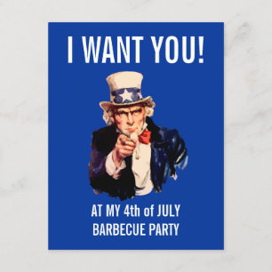 4:e juli Independence day BBQ Party Inbjudningar