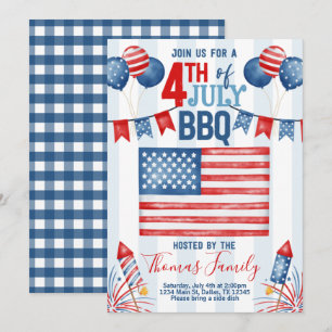 4:e juli Independence day-inbjudan till BBQ-partie Inbjudningar