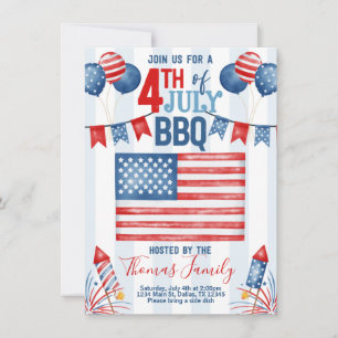 4:e juli Independence day-inbjudan till BBQ-partie Inbjudningar