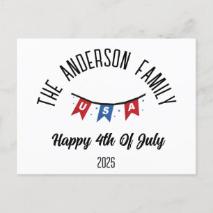 4:e juli Independence day Personlig Namn Helg Vykort