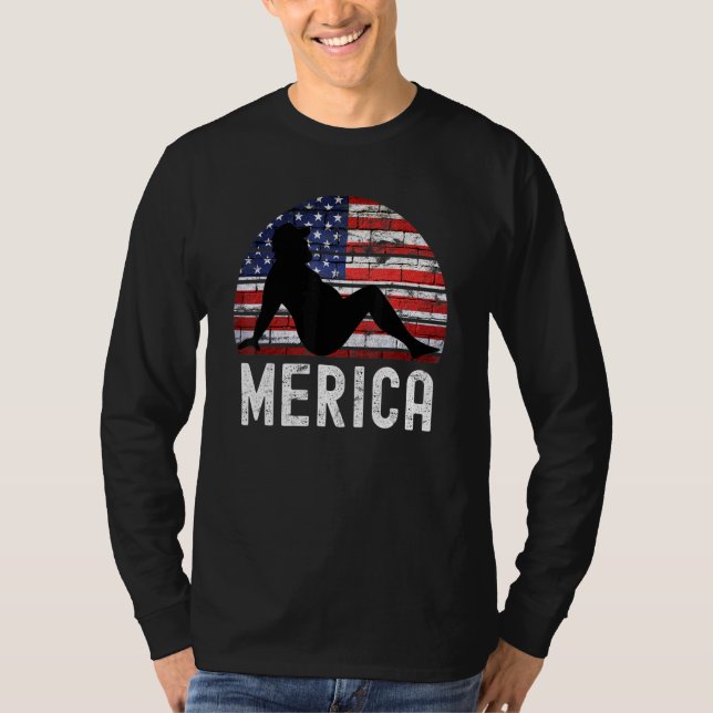 4:e juli Joke i Merica Tjock Party Drinking Vuxen  T Shirt (Framsida)