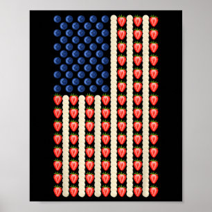 4:e juli jordgubbe Jello USA flagga Cake Manar Wom Poster