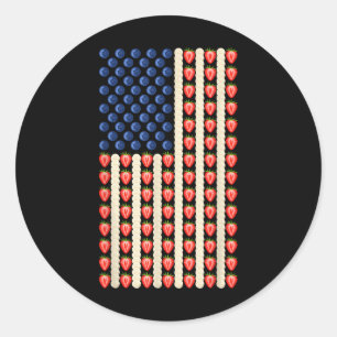 4:e juli jordgubbe Jello USA flagga Cake Manar Wom Runt Klistermärke