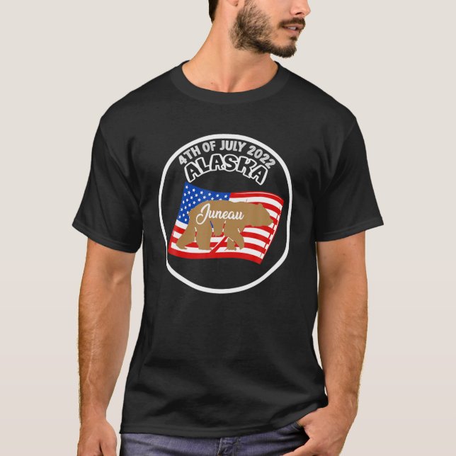 4:e juli Juneau Alaska T Shirt (Framsida)