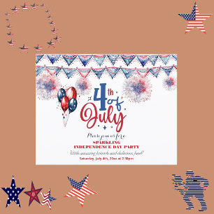 4:e juli Kalligraphy Independence Party Investigat Helg Vykort