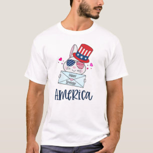 4:e juli kanin med USA-flaggade solglasögon T Shirt
