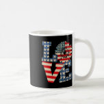 4:e juli Kärlek Solros Patriotic American Flagga Kaffemugg<br><div class="desc">4:e juli Kärlek Solros Patriotic American Flagga Usa Cute</div>