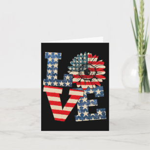 4:e Juli Kärlek Sunflower Patriotisk Amerikansk Fl Kort