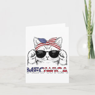 4:e juli Katt Meowica Usa Bandana Patriot Girls Kort