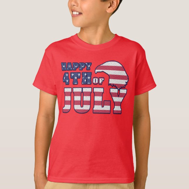 4:e juli: Kids Red T-skjortan T Shirt (Framsida)