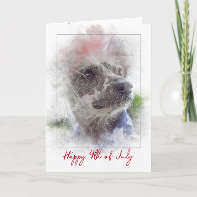 4:e juli-kinesisk rostfri hund kort (Framsida)