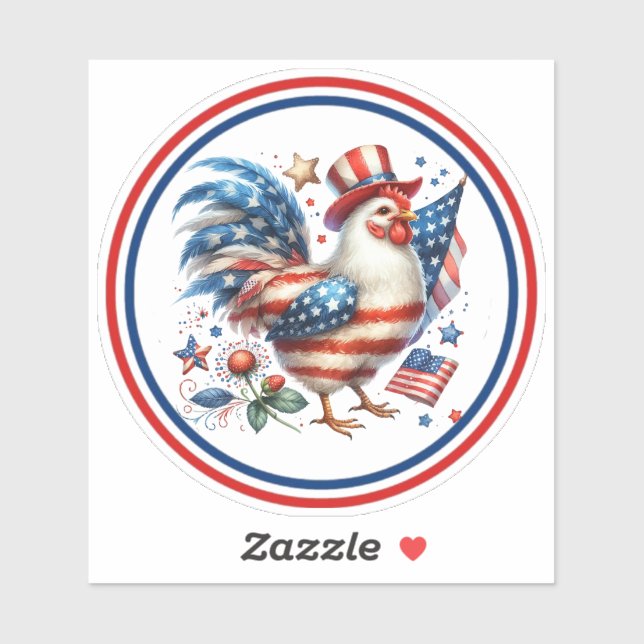 4:e juli-kyckling-61531 klistermärken (Ark)