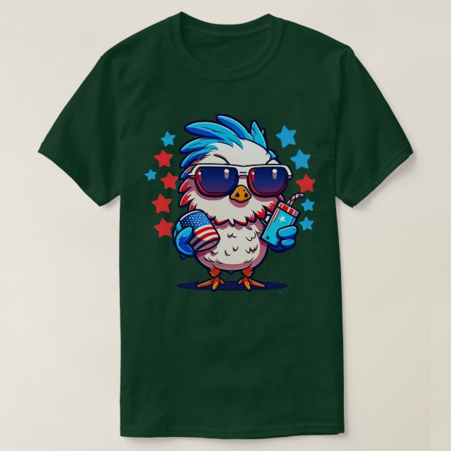 4:e juli-kyckling 6 t shirt (Design framsida)
