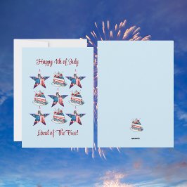 4:e juli "Land of the Free"-gratulationskort Julkort