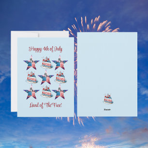 4:e juli "Land of the Free"-gratulationskort Julkort