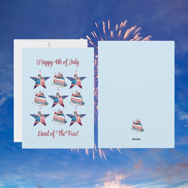 4:e juli "Land of the Free"-gratulationskort Julkort (Skapare uppladdad)