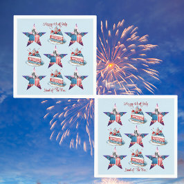 4:e juli "Land of the Free" Papper Napkins Pappersservett