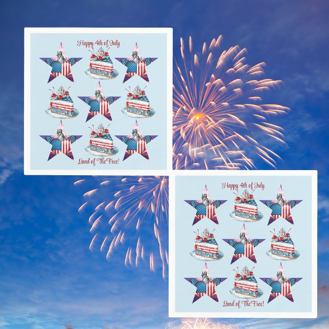 4:e juli "Land of the Free" Papper Napkins Pappersservett (Skapare uppladdad)