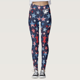 4:e juli Leggings med vit B&BE-Logotyp