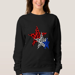4:e juli Leopard Skriv ut Rött vitt blått stjärnor T Shirt