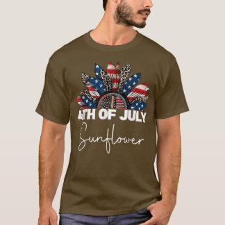 4:e juli Leopard Solros Patriotic Manar Women T Shirt