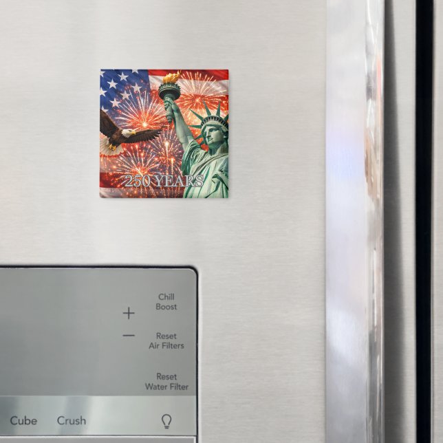 4:e juli Liberty Eagle Fyrverkerier USA 250-årsjub Magnet (In Situ (Fridge))