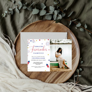 4:e juli Lilla Firecracker Baby Shower Inbjudningar