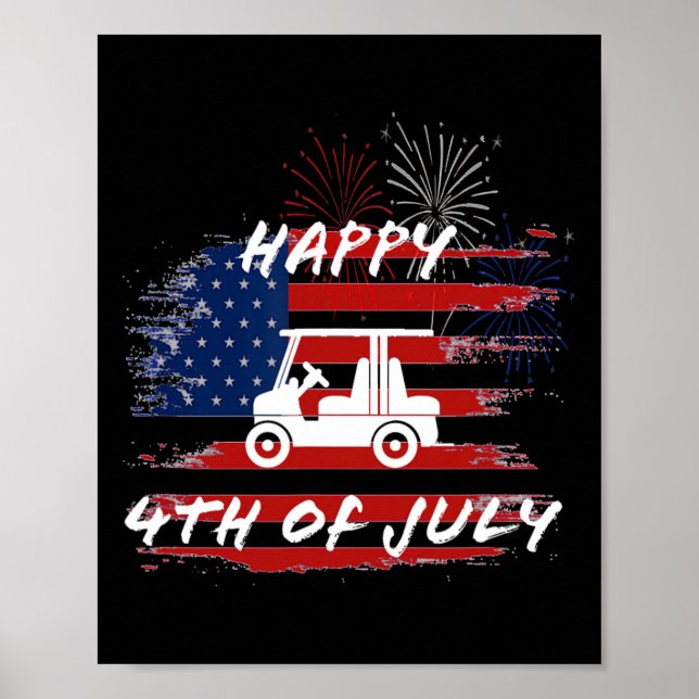 4:e juli: Looping Parad Helgdag Golf Cart Ameri Poster (Framsidan)