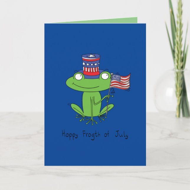 4:e juli: Lusare amerikan Frog Kort (Framsida)