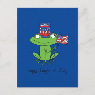 4:e juli: Lusare amerikan Frog Vykort