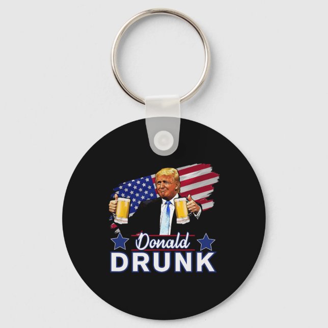 4:e juli - Lustigt drickande talmän - Donald Dru Nyckelring (Framsida)