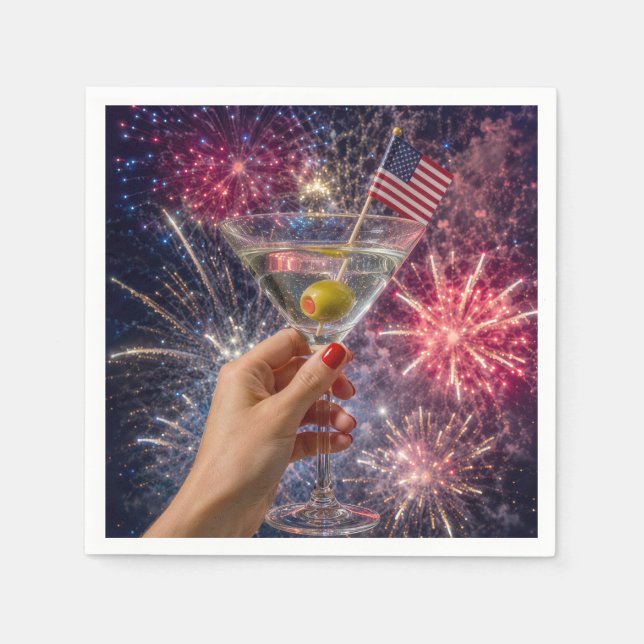 4:e juli Martini Skål Pappersservett (Framsidan)