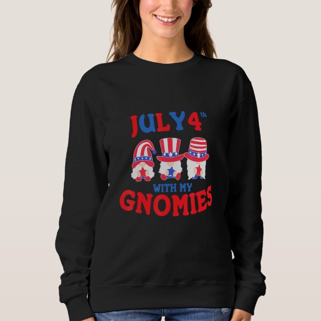 4:e juli med mina Gnomies Gnome Patriotic Americ T Shirt (Framsida)