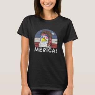 4:e juli Merica Eagle Mullet Usa American Flagga T Shirt