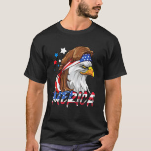 4:e juli Merica Eagle Mullet Usa American Flagga T Shirt