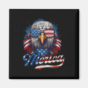 4:e juli Merica Eagle USA flagga American Indepen Magnet