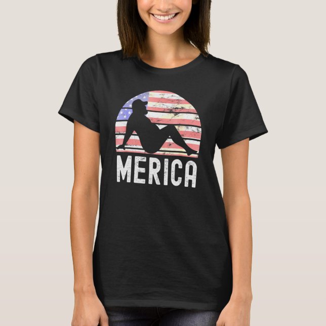 4:e juli: Merica Tjock Party Drinking Vuxen Joke 3 T Shirt (Framsida)