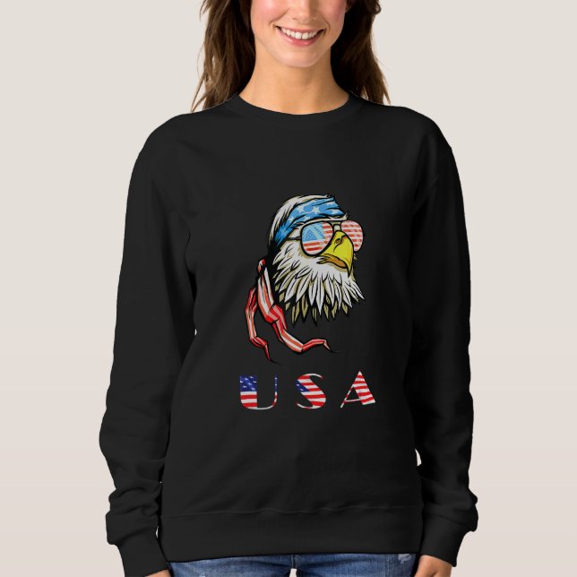 4:e juli Merica USA flagga Örn Patriotic V T Shirt (Framsida)