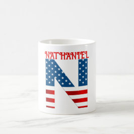 4:e juli-monogram Personlig kaffemugg