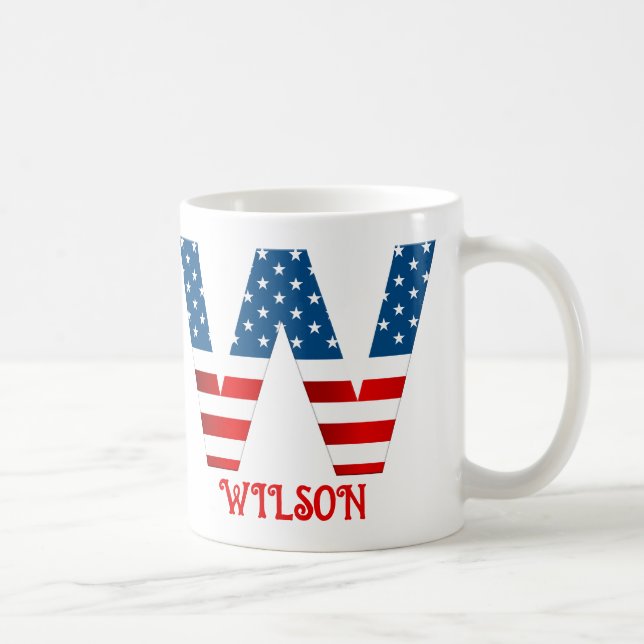 4:e juli-monogram Personlig kaffemugg (Höger)