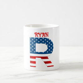 4:e juli-monogram Personlig kaffemugg