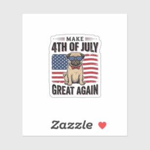4:e juli Mops Patriotisk Vintage T-Shirt Design_1 Klistermärken