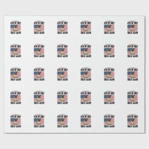 4:e juli Mops Patriotisk Vintage T-Shirt Design_1 Presentpapper