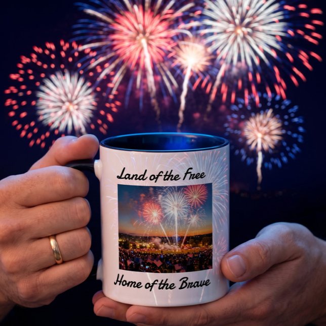 4:e juli-mugg | Amerikanska 250-årsjubileumsgåva Två-Tonad Mugg (Skapare uppladdad)
