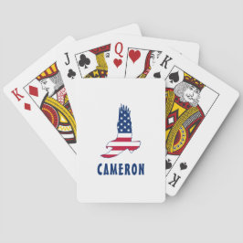 4:e juli Namn-Amerikanska ÖSTERN USA flagga Casinokort