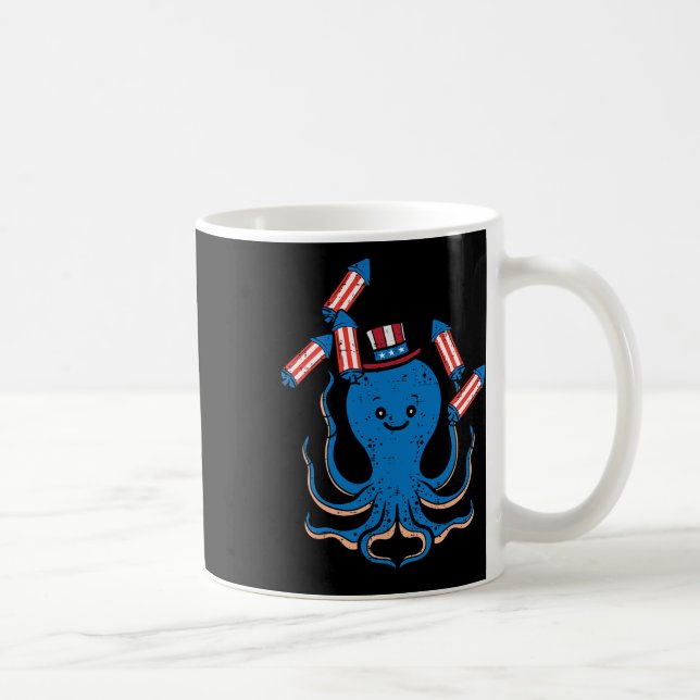 4:e juli Octopus Independence day Amerika Kvinnor Kaffemugg (Höger)