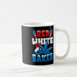 4:e juli, Ogräs Red White Byked Funny Kaffemugg<br><div class="desc">4:e juli,  Ogräs Red White Byked Funny</div>